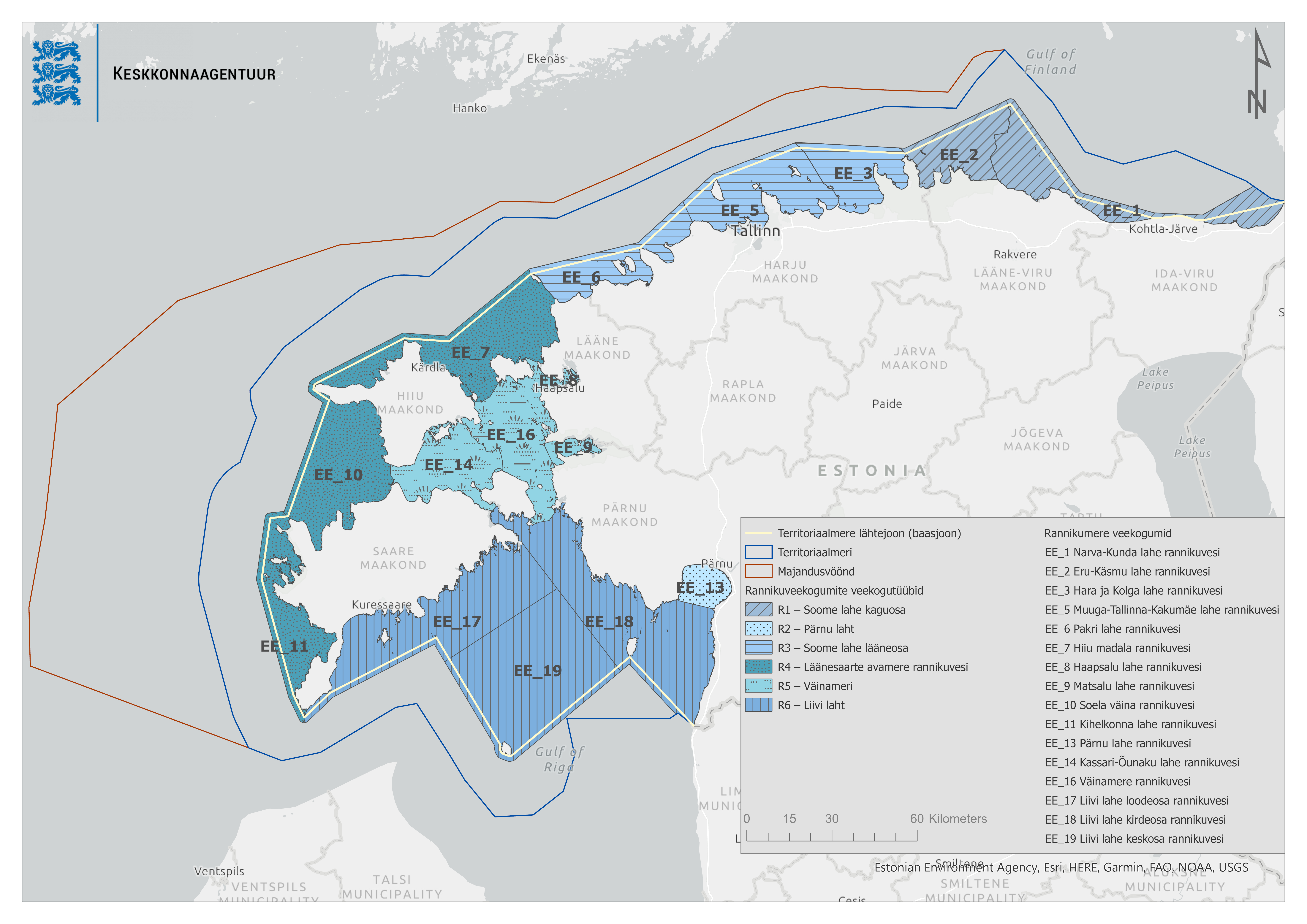 Rannikuveekogumid, mille seisundiklass tuleb mÃ¤Ã¤rata